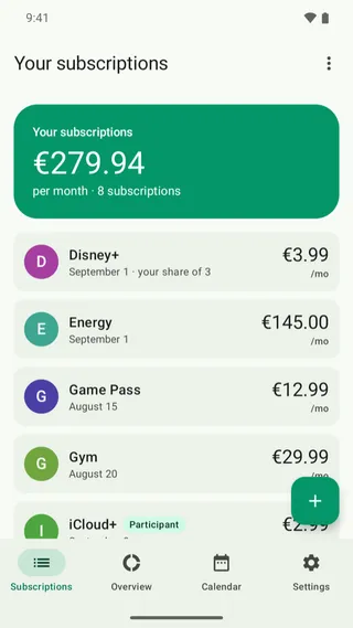 AboMonitor su un telefono Android