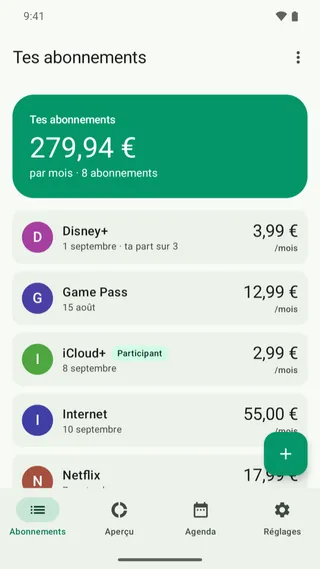AboMonitor sur un téléphone Android