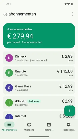 AboMonitor op een Android-telefoon